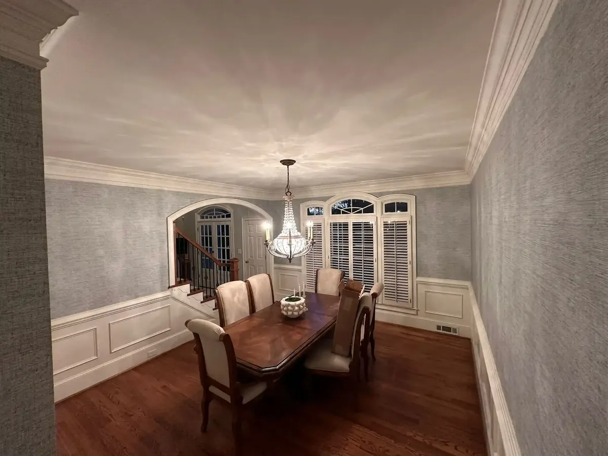 Beautifully wallpapered historic home interior in Providence