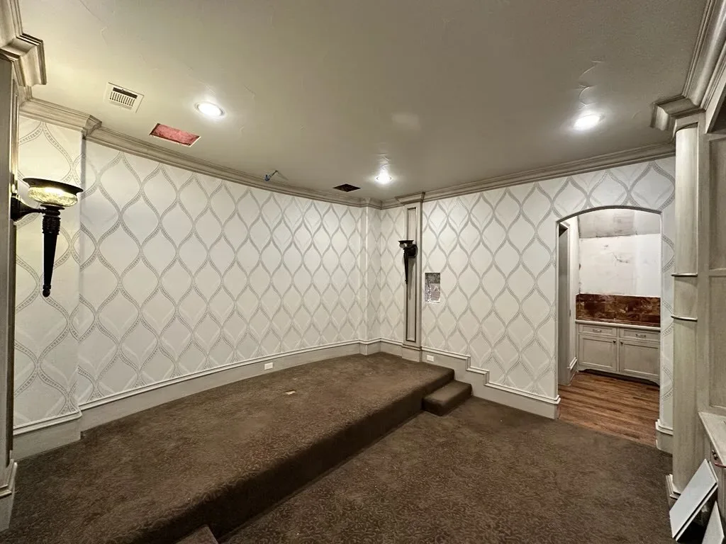 Elegant residential wallpaper installation in a Providence living room